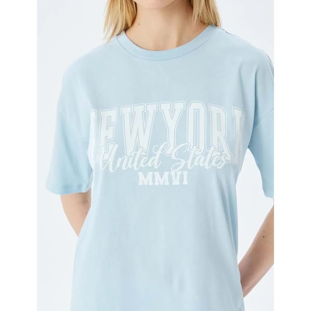 Kolej Baskılı Bisiklet Yaka Tişört 5SAL10169IK