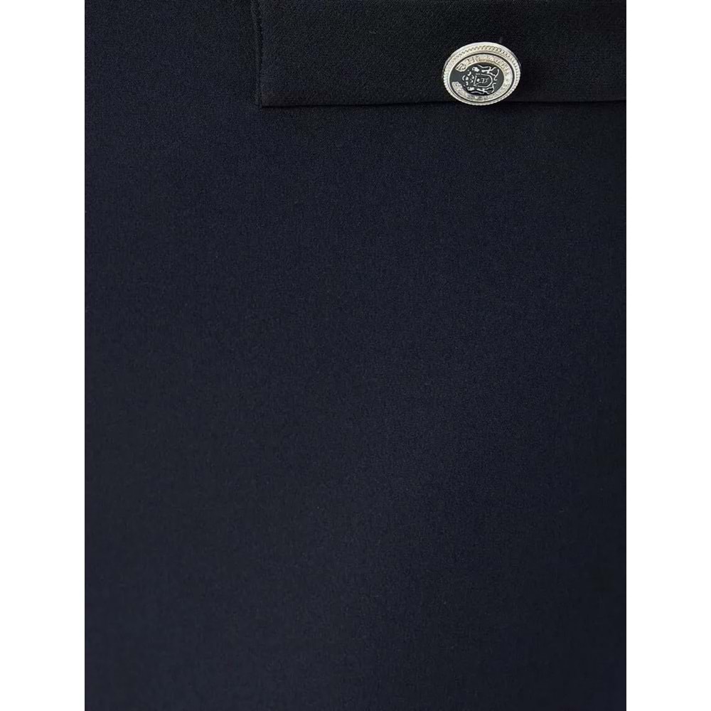 Yüksek Bel Geniş Paça Kumaş Pantolon 5SAK40059UW - KOTON - LACİVERT - 40