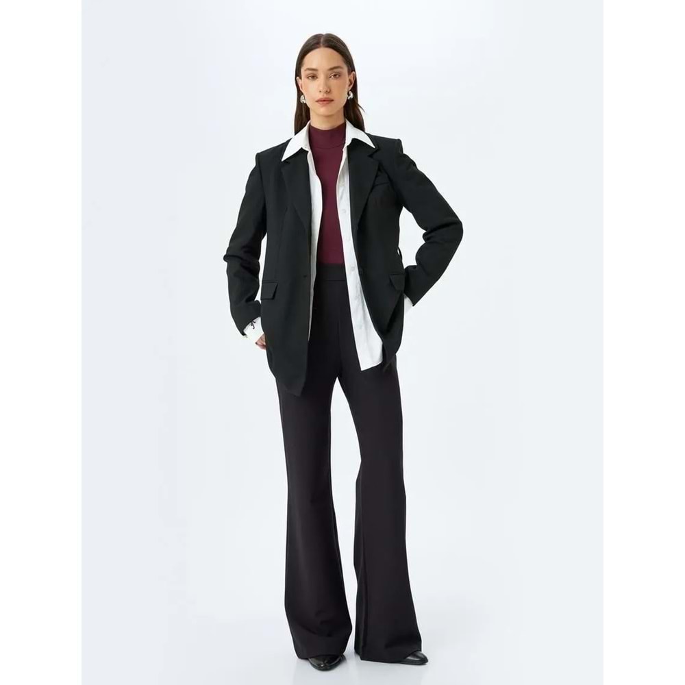 Yüksek Bel Geniş Paça Kumaş Pantolon 5SAK40059UW