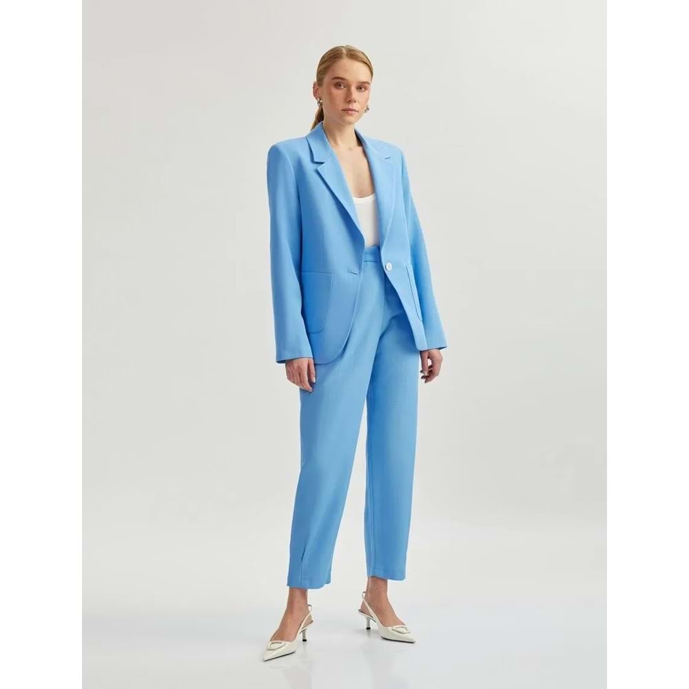 Yüksek Bel Cepli Havuç Kesim Pantolon 5SAK40167UW