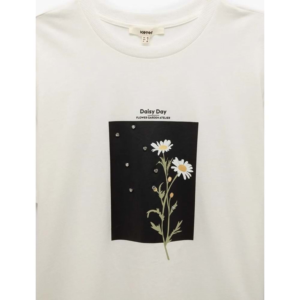 Papatya Baskılı Tişört 5SAK50022UK