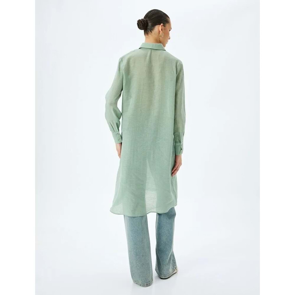 Uzun Oversize Tunik 5SAK60170UW - KOTON - YEŞİL - 34