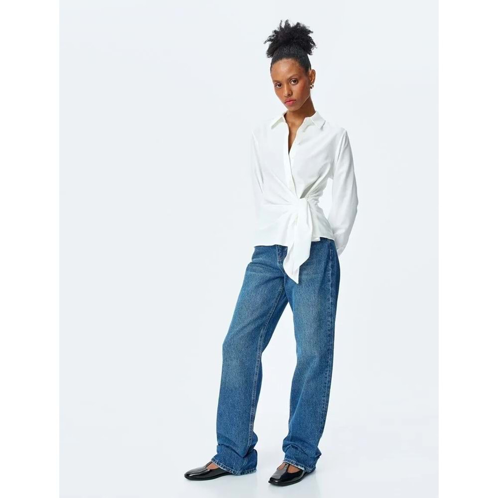 Uzun Kollu Kruvaze Gömlek 5SAK60219UW