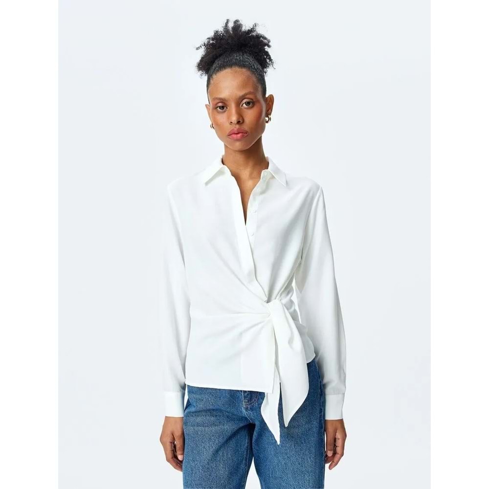 Uzun Kollu Kruvaze Gömlek 5SAK60219UW