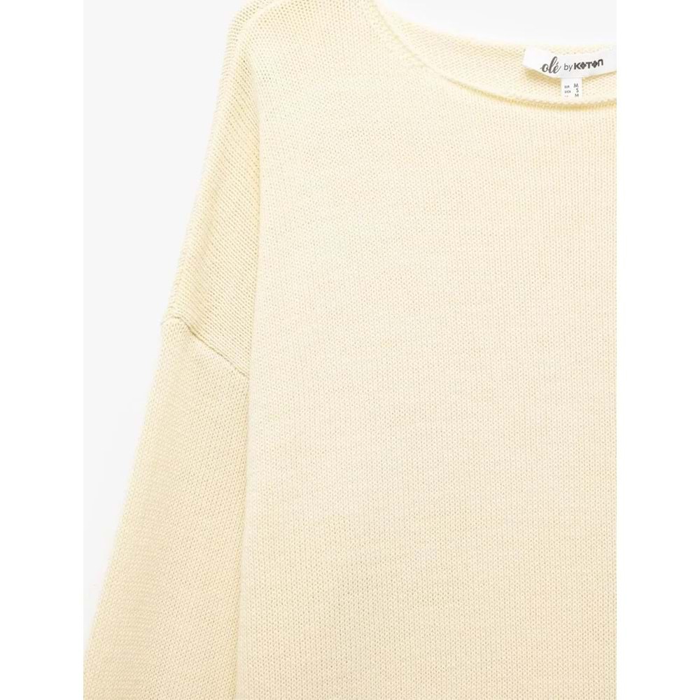 Uzun Kollu Triko Kayık Yaka Kazak 5SAL90023HT