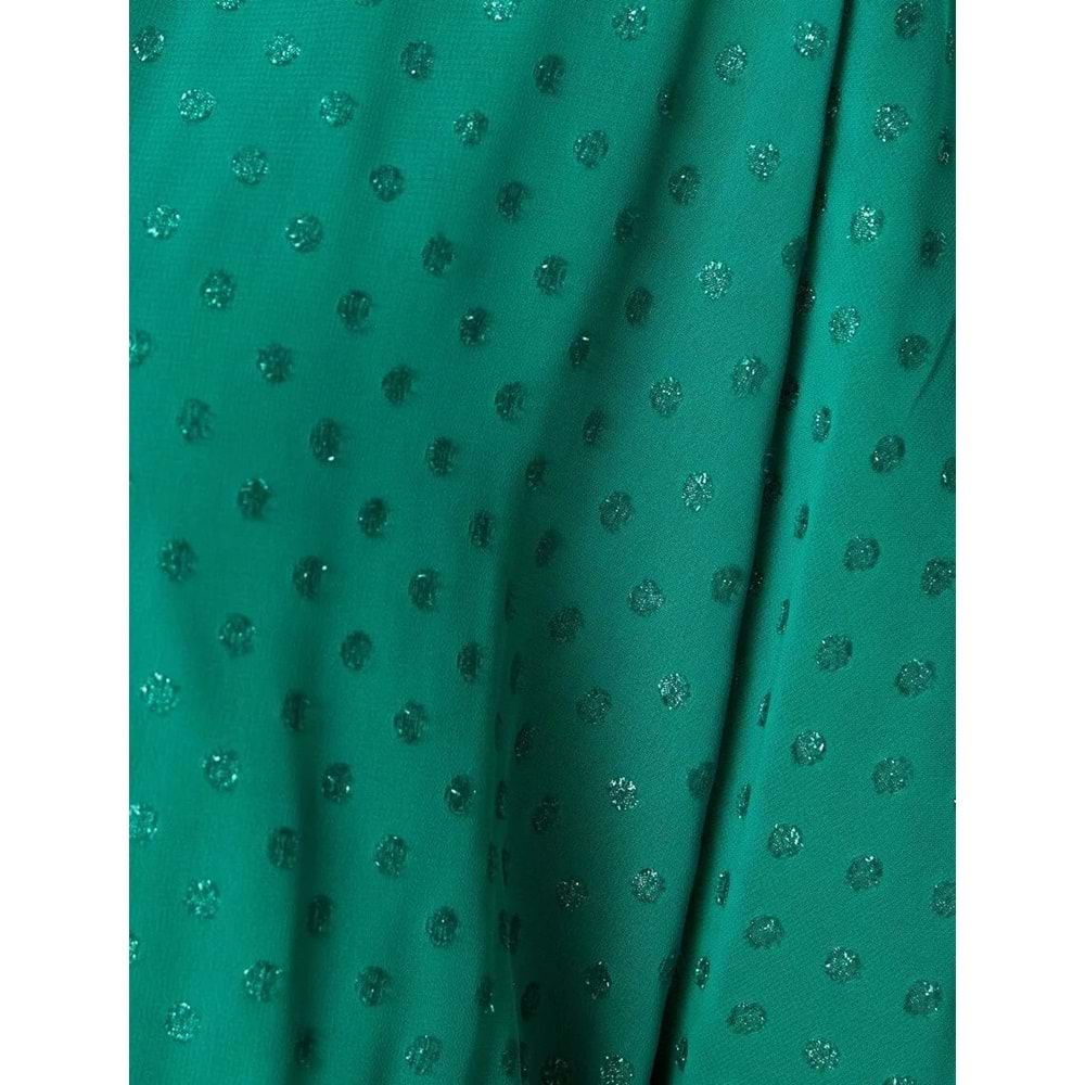 Puantiyeli Gipeli Mini Elbise 5SAK80038FW - KOTON - YEŞİL - 40