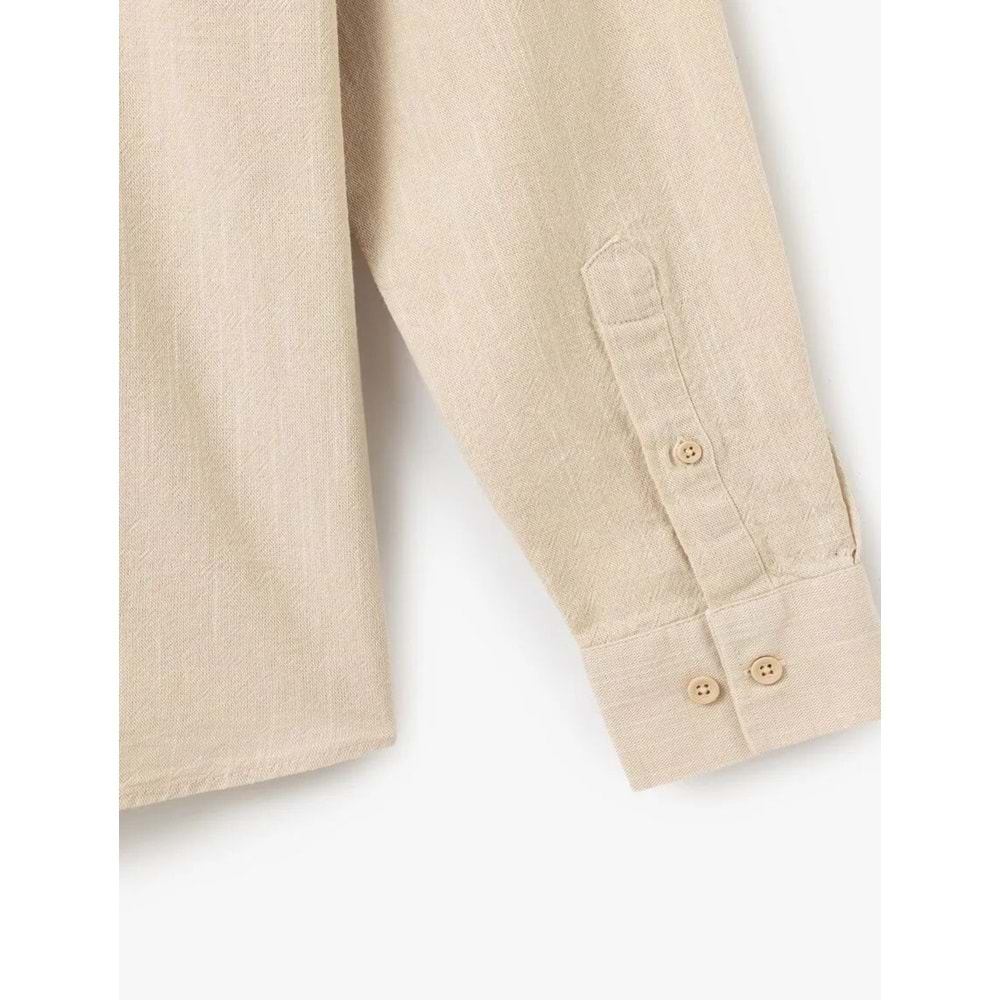 Düğmeli Uzun Kollu Klasik Gömlek 5SAM60013HW