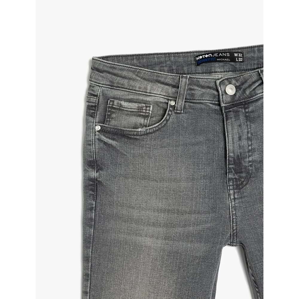 Pamuklu Skinny Fit Jean Pantolon - Michael Jean 5SAM40088ND - KOTON - GRİ - 32/30