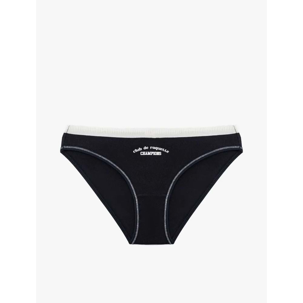 Pamuklu Baskılı Brief Kadın Külot 5SLK30031MK - KOTON - LACİVERT - S