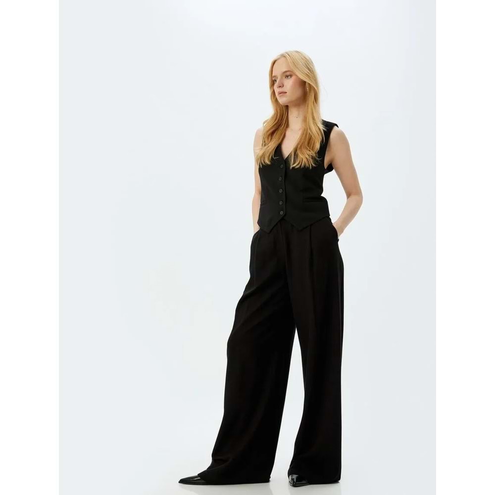 Baggy Kumaş Pantolon 5SAK40005EW - KOTON - SİYAH - 34