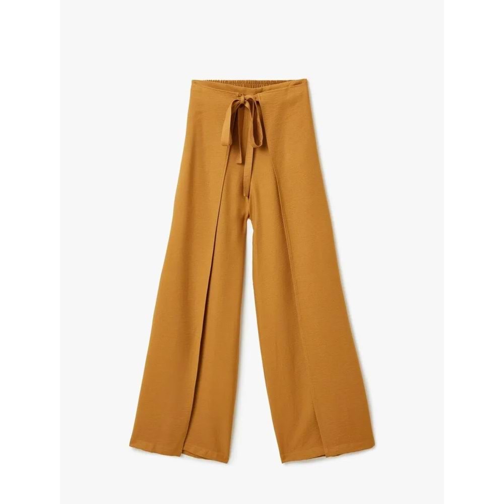 Bol Paça Viskon Pantolon 5SAK40093UW - KOTON - KAHVERENGİ - 38