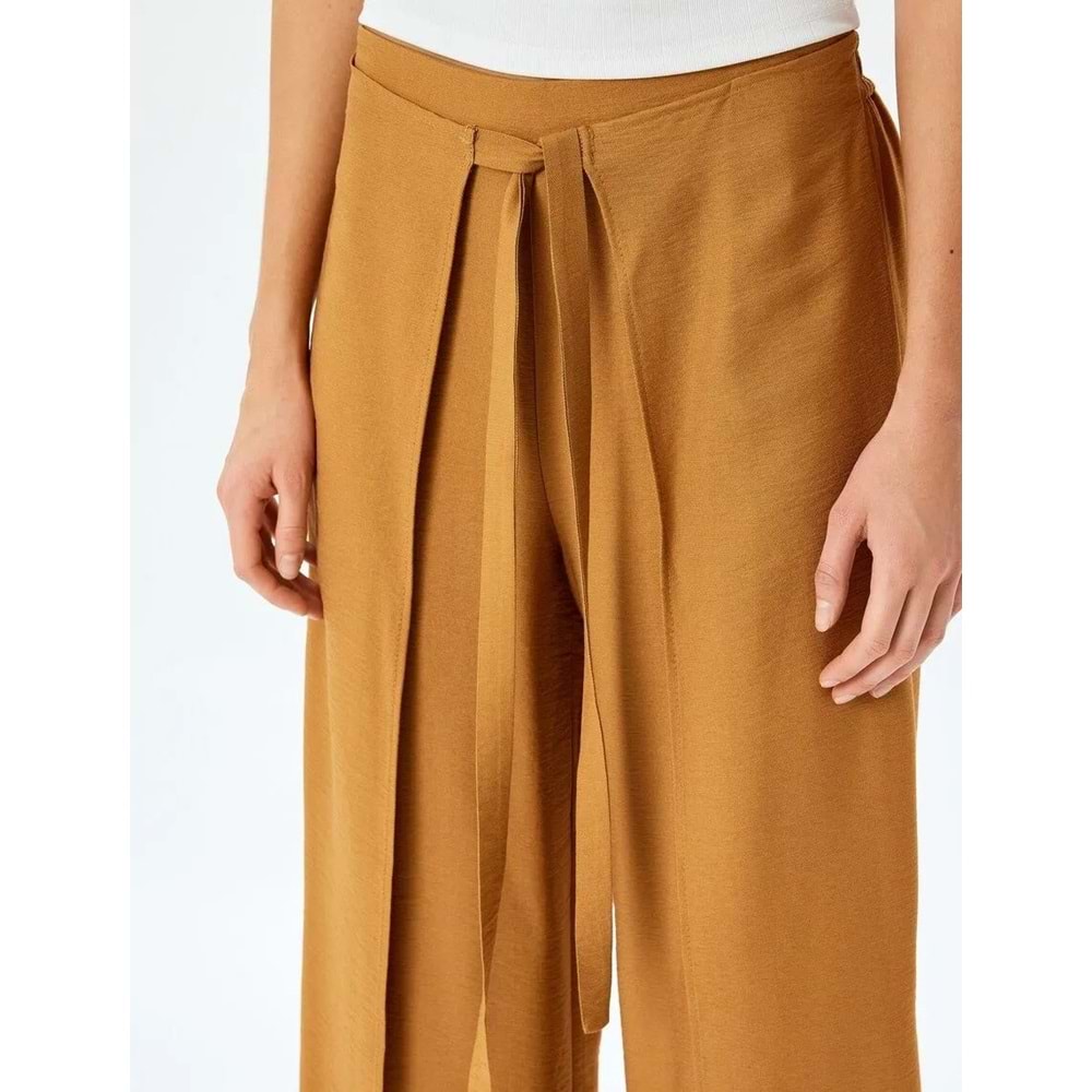 Bol Paça Viskon Pantolon 5SAK40093UW - KOTON - KAHVERENGİ - 38