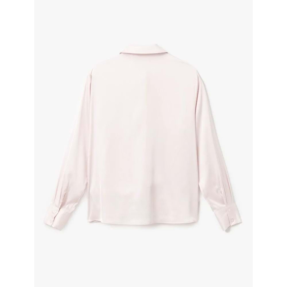 Klasik Yaka Saten Gömlek 5SAK60177PW - KOTON - PEMBE - 38