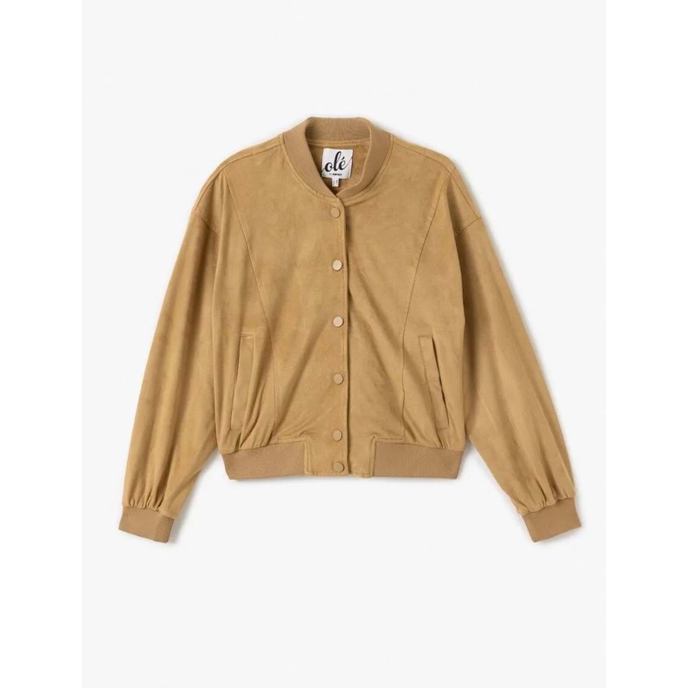 Suni Süet Çıt Çıt Düğmeli Cepli Bomber Ceket 5SAL20035IW