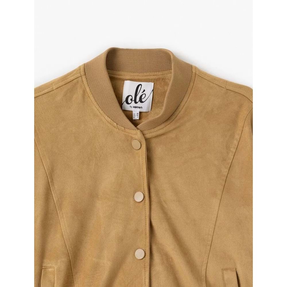 Suni Süet Çıt Çıt Düğmeli Cepli Bomber Ceket 5SAL20035IW