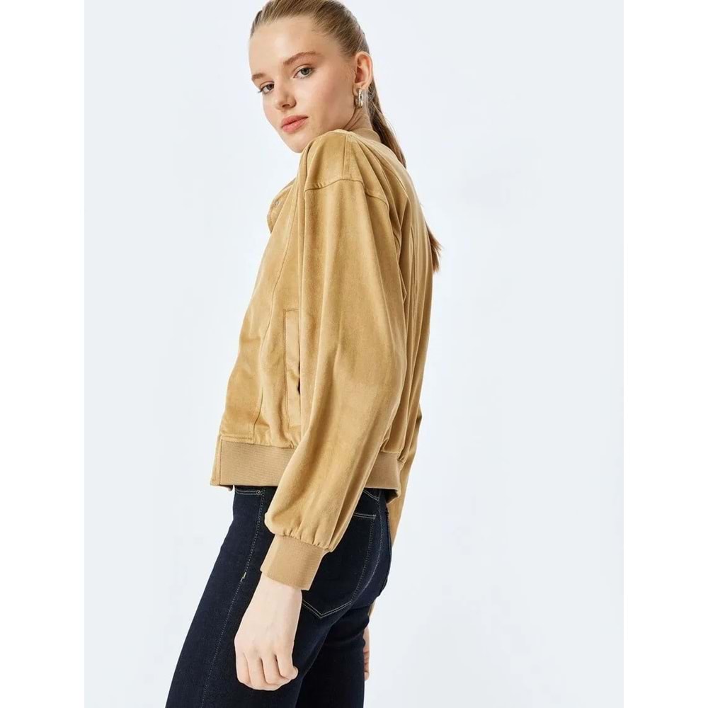 Suni Süet Çıt Çıt Düğmeli Cepli Bomber Ceket 5SAL20035IW