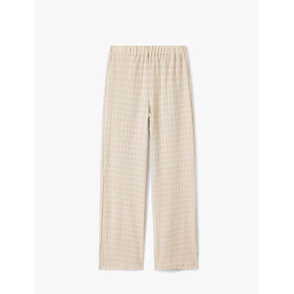 Bol Paça Dokulu Pantolon 5SAK40011UK - KOTON - BEJ - XL