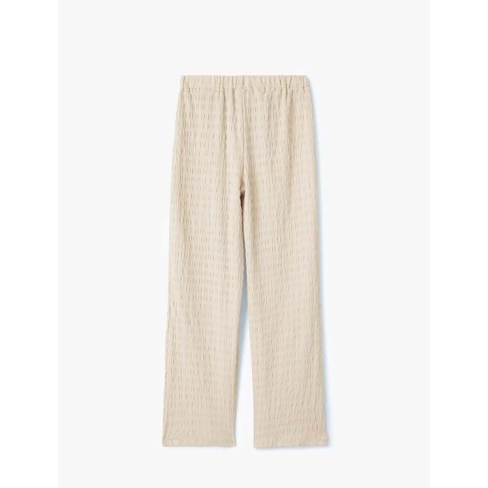 Bol Paça Dokulu Pantolon 5SAK40011UK - KOTON - BEJ - XL