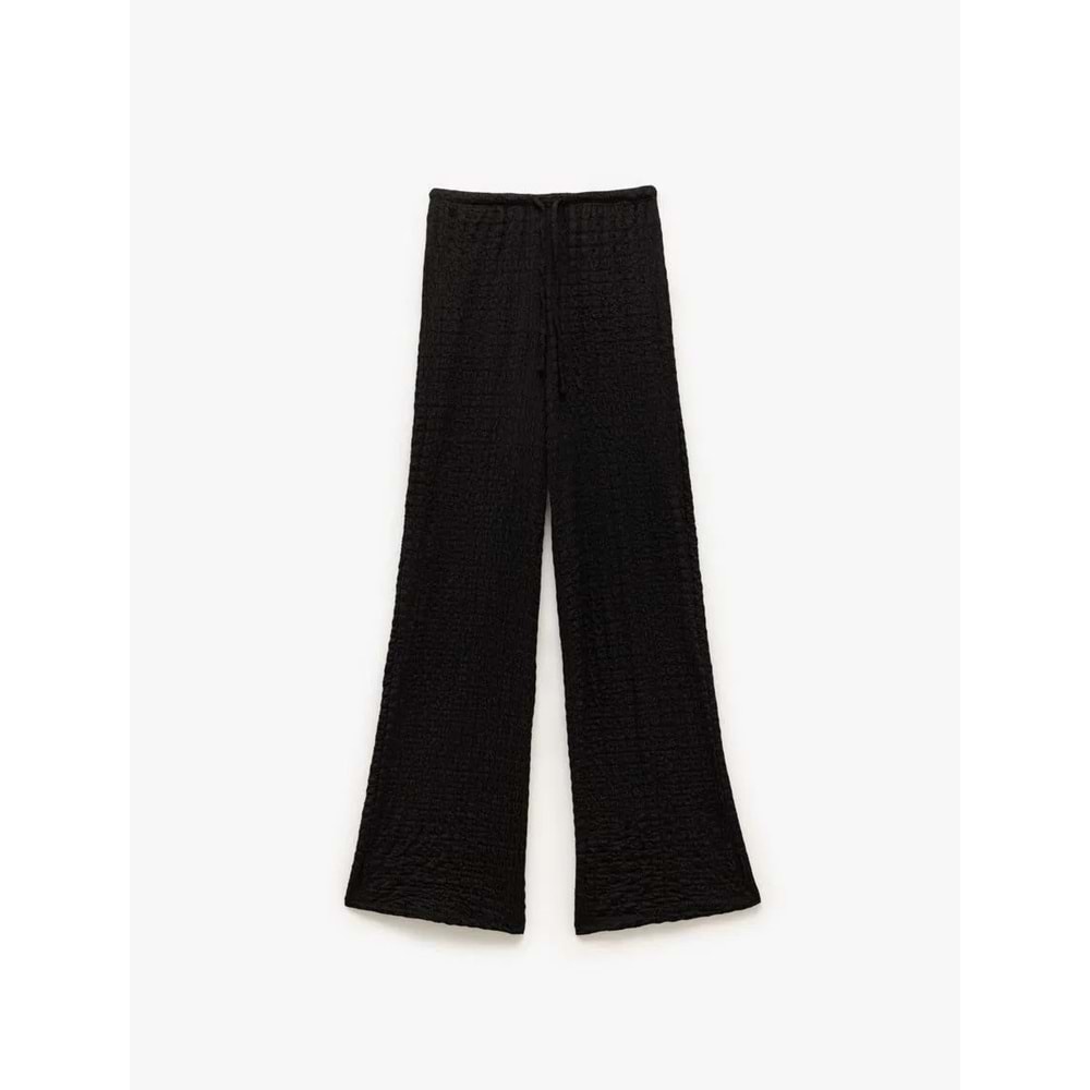Düz Paça Pantolon 5SAK40001EK - KOTON - SİYAH - M