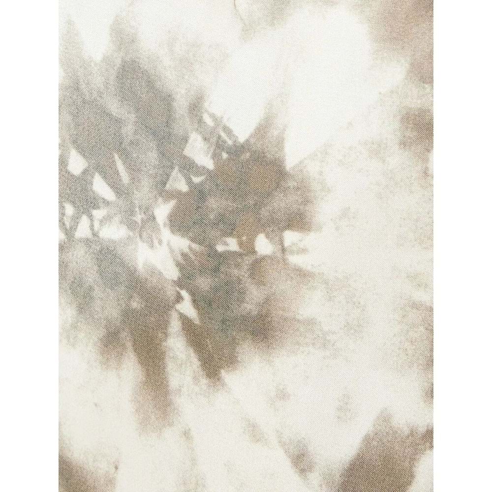 Modal Kumaş Soyut Desenli Cepli Kruvaze Blazer Ceket 5SAK50045UW - KOTON - EKRU - 36