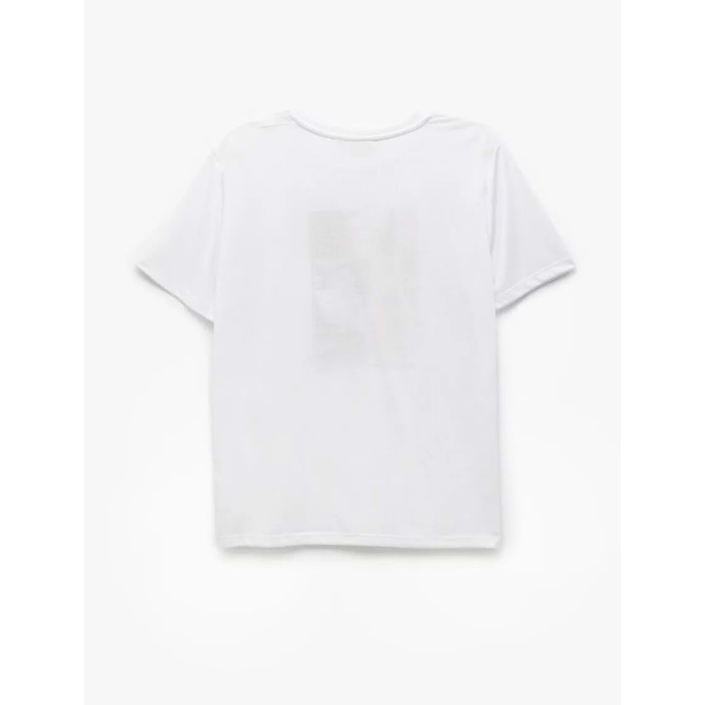 Kısa Kollu Bisiklet Yaka Baskılı Tişört 5SAK50118EK