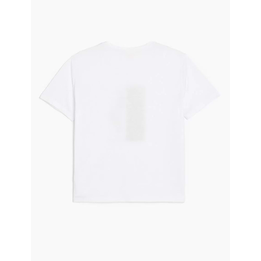 Bisiklet Yaka Kısa Kollu Simli Metalik Baskılı Tişört 5SAK50120EK