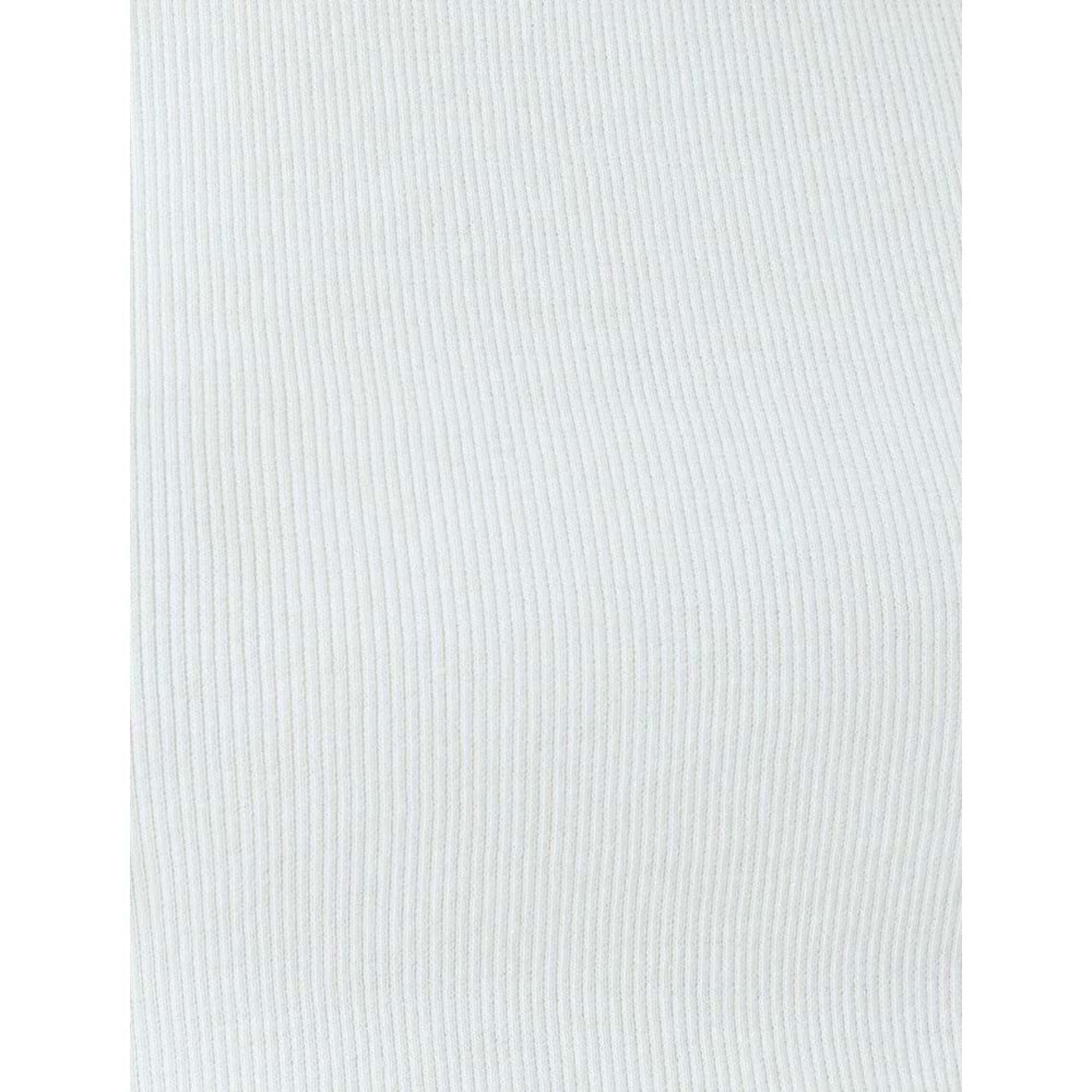 Fiyonklu Bisiklet Yaka Kolsuz Crop Üst 5SAL30063IK - KOTON - EKRU - XS