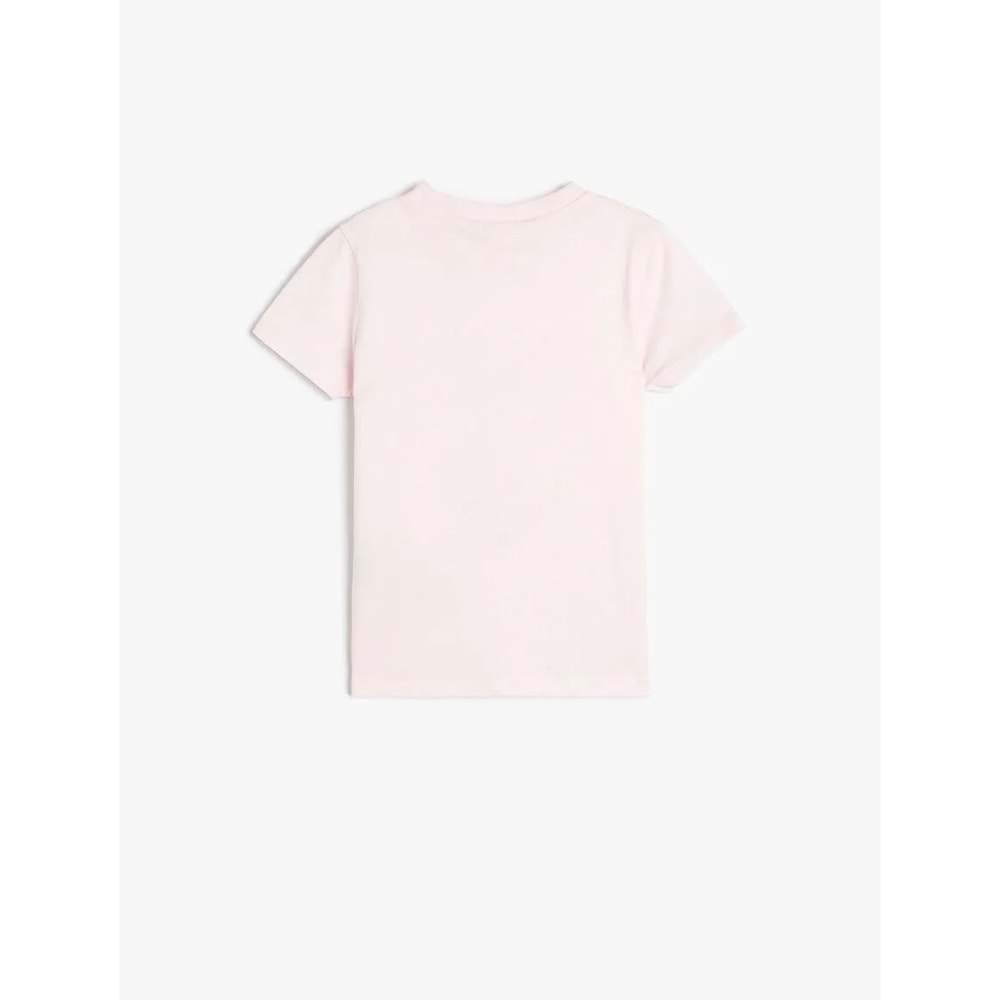 Kız Bebek Kalp Baskılı Kısa Kollu Bisiklet Yaka Pamuklu Tişört 5SMG10023AK - KOTON - PEMBE - 9-12 AY