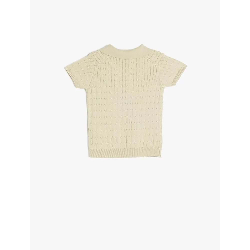 Erkek Bebek Pamuklu Polo Yaka Kısa Kollu Triko Tişört 5SMB90001TT