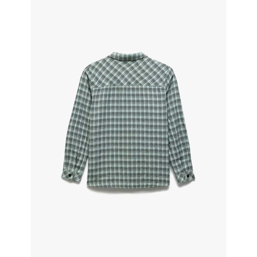 Erkek Çocuk Aplike Detaylı Uzun Kollu Ekoseli Gömlek 5SKB60085TW