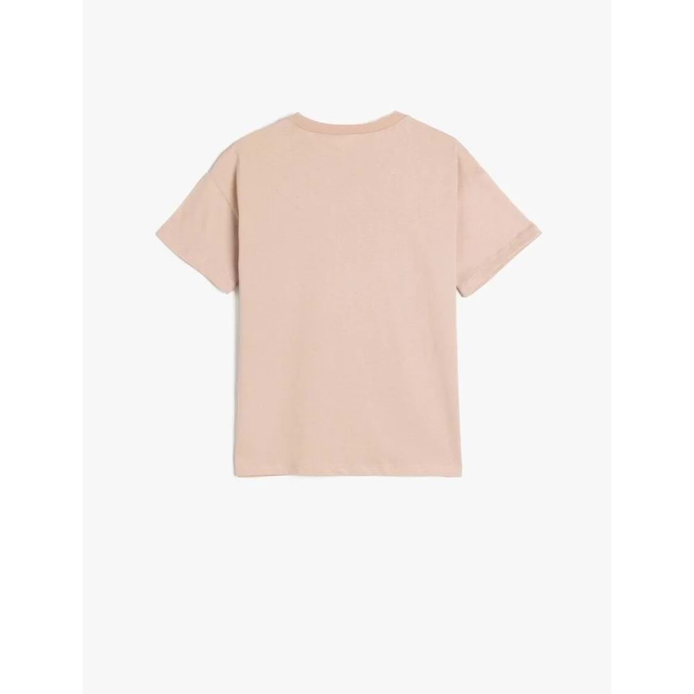 Erkek Çocuk Kaykay Baskılı Bisiklet Yaka Kısa Kollu Pamuklu Tişört 5SKB10044TK - KOTON - PEMBE - 7-8 YAŞ