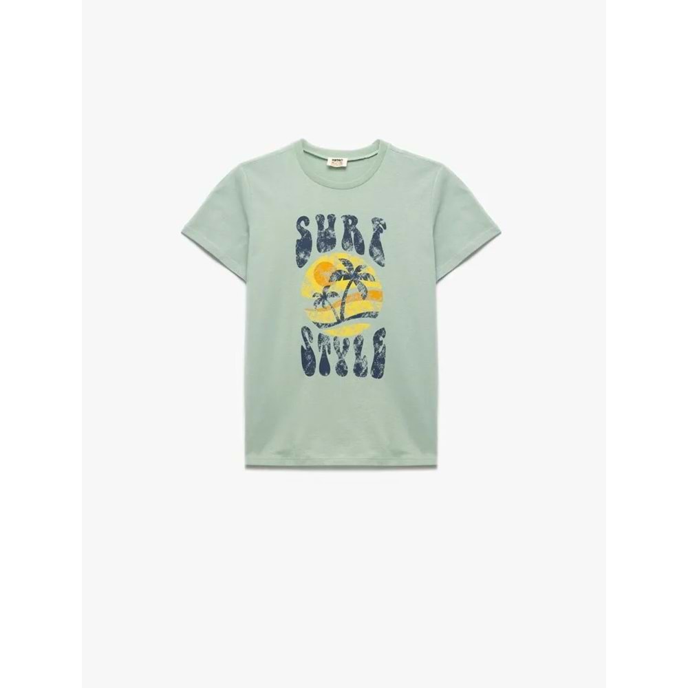 Erkek Giyim Tişört 5SKB10137TK - KOTON - YEŞİL - 9-10 YAŞ