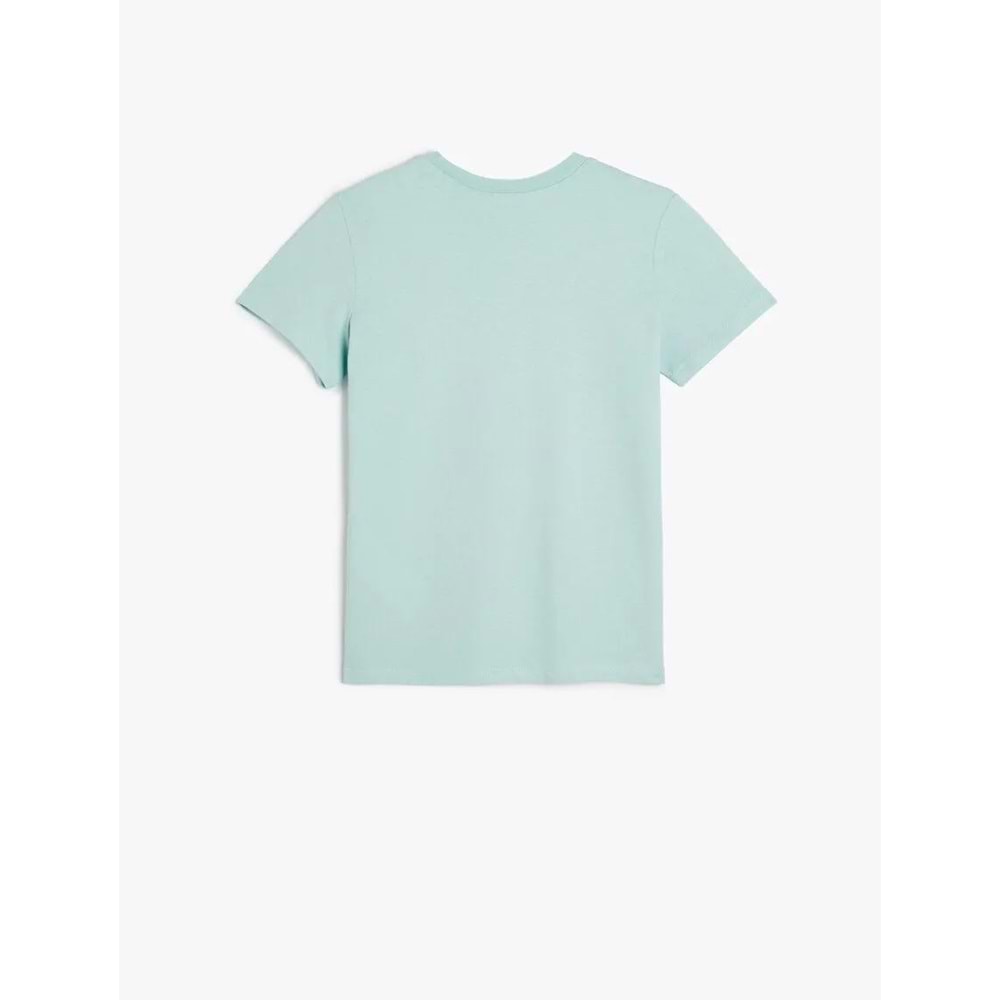 Erkek Çocuk Kaykay Baskılı Tişört Kısa Kollu Bisiklet Yaka Pamuklu 5SKB10143TK - KOTON - YEŞİL - 7-8 YAŞ