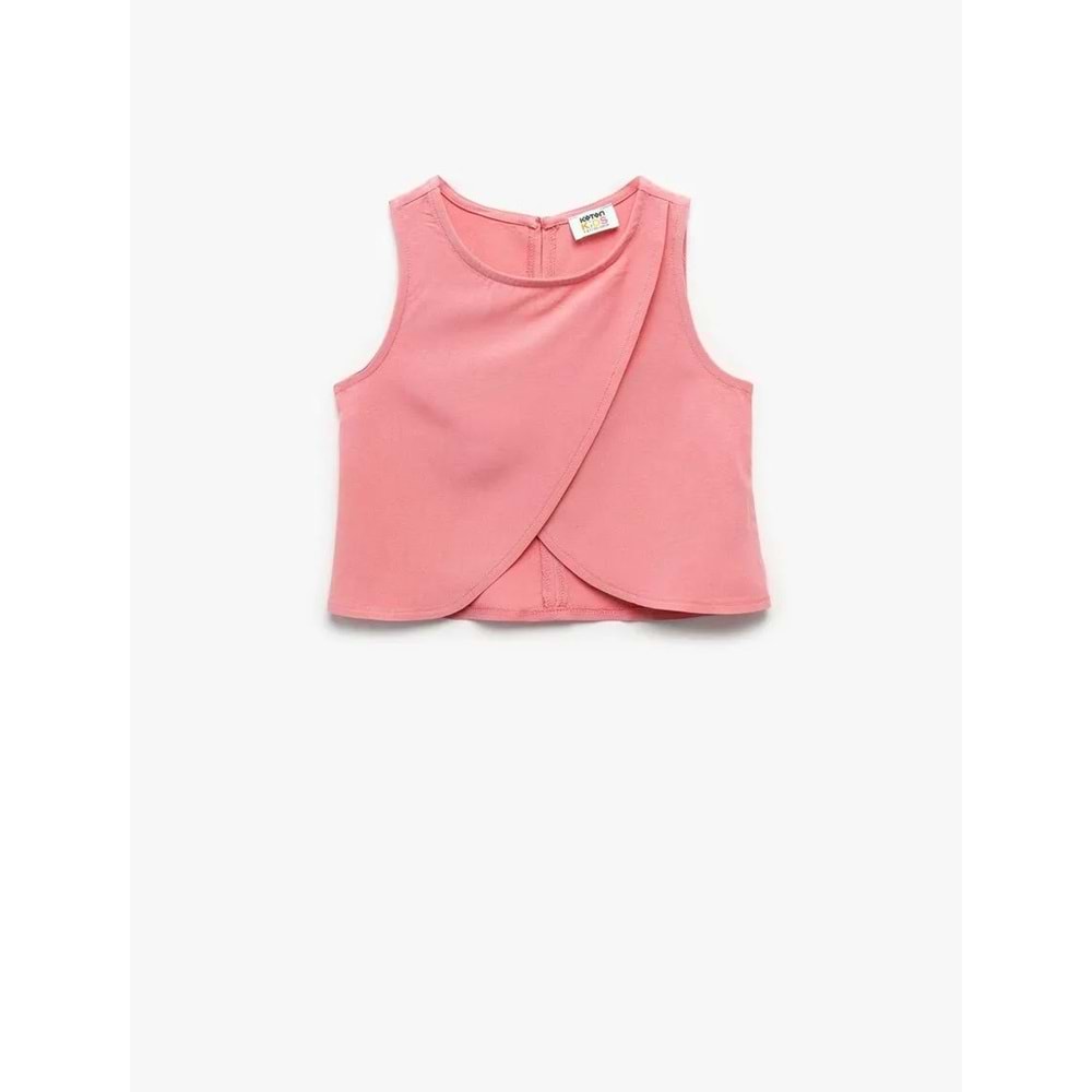 Asimetrik Kesim Viskon Bluz 5SKG60014AW - KOTON - PEMBE - 5-6 YAŞ