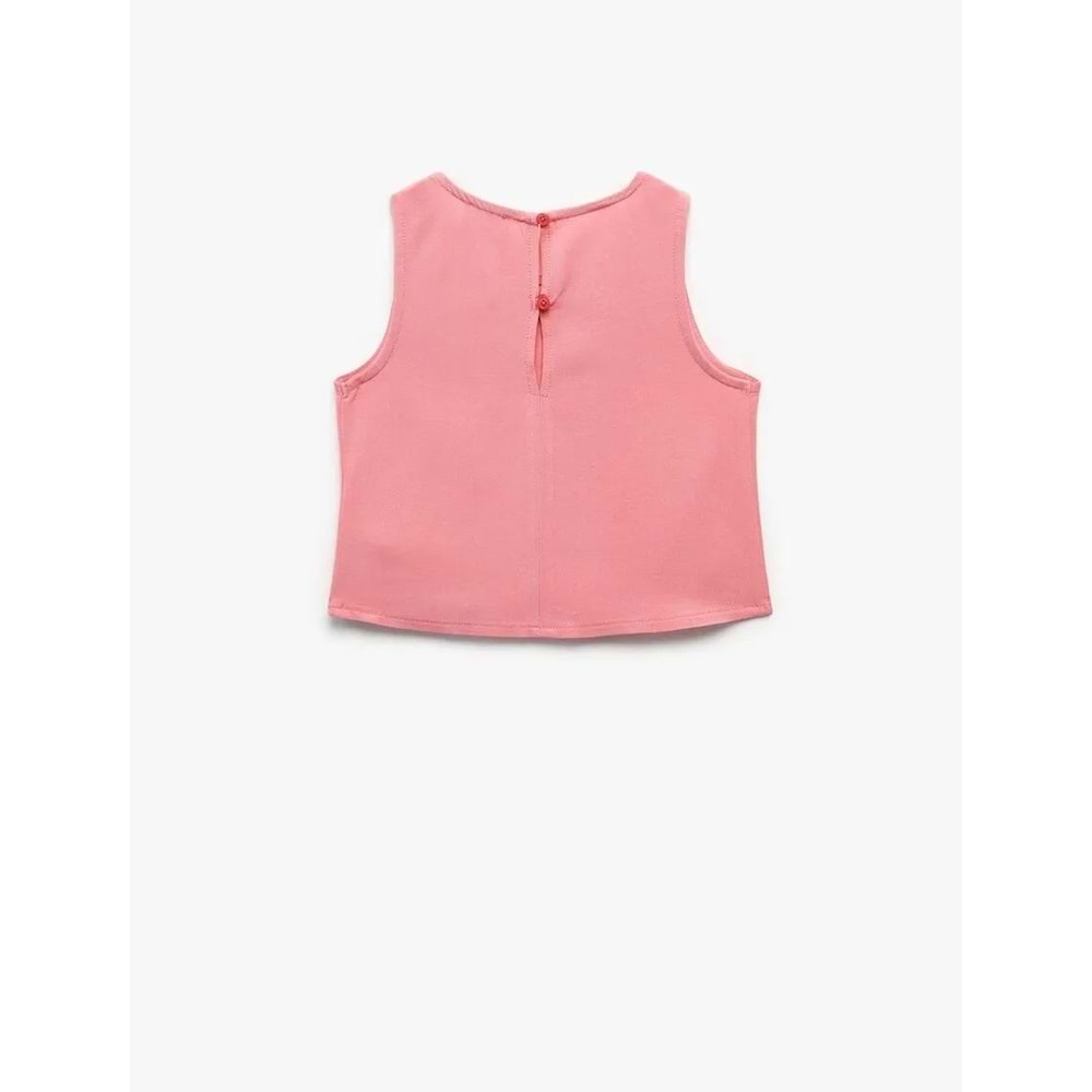 Asimetrik Kesim Viskon Bluz 5SKG60014AW - KOTON - PEMBE - 5-6 YAŞ