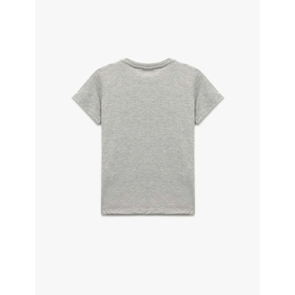 Erkek Çocuk Baskılı Kısa Kollu Yuvarlak Yaka Pamuklu Tişört 5SKB10560TK - KOTON - GRİ - 11-12 YAŞ