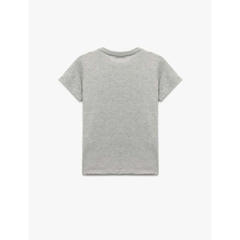 Erkek Çocuk Baskılı Bisiklet Yaka Kısa Kollu Tişört 5SKB10564TK - KOTON - GRİ - 9-10 YAŞ