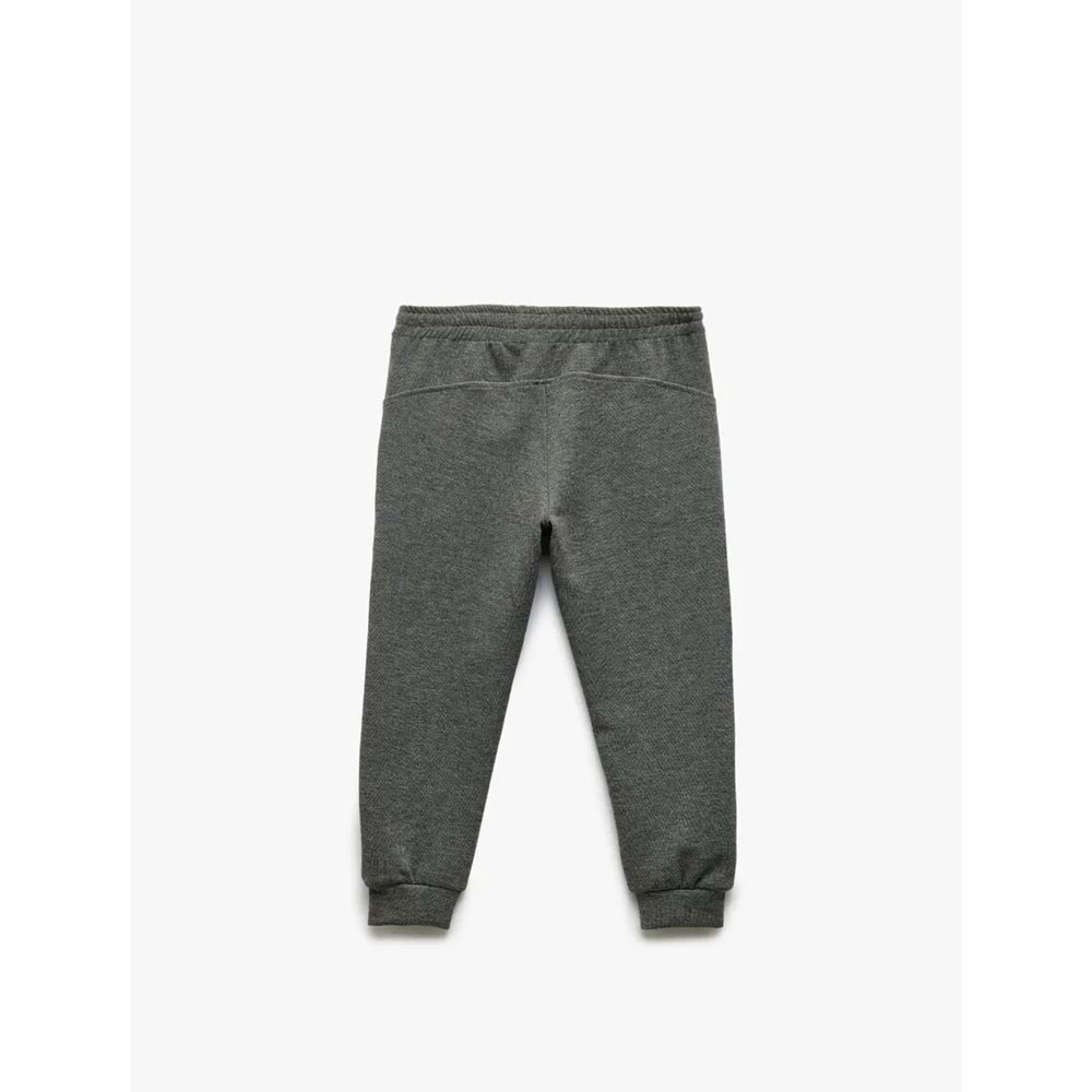 Erkek Çocuk Fermuar Detaylı Beli Lastikli Jogger Eşofman Altı 5SKB40109TK - KOTON - GRİ - 5-6 YAŞ