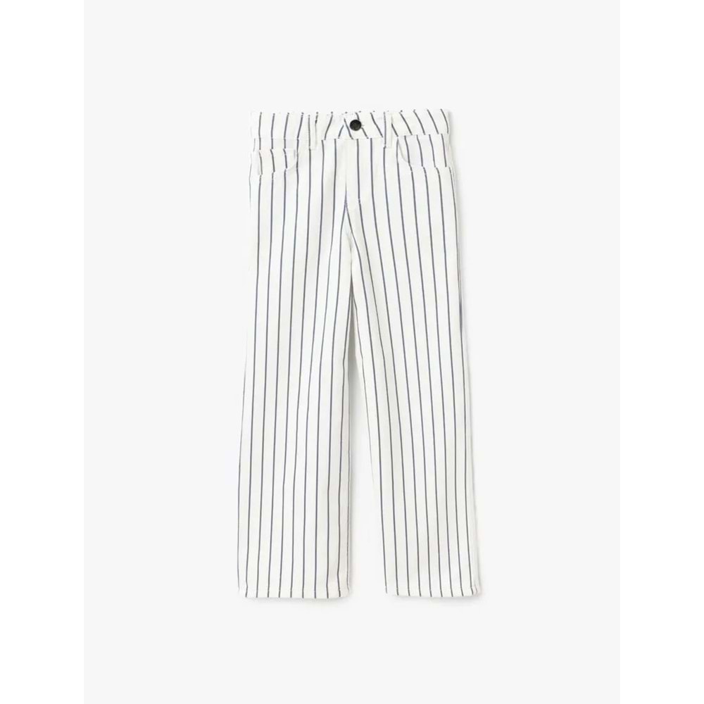 Kız Çocuk Pamuklu Çizgili Bol Paça Denim Pantolon 5SKG40068AD
