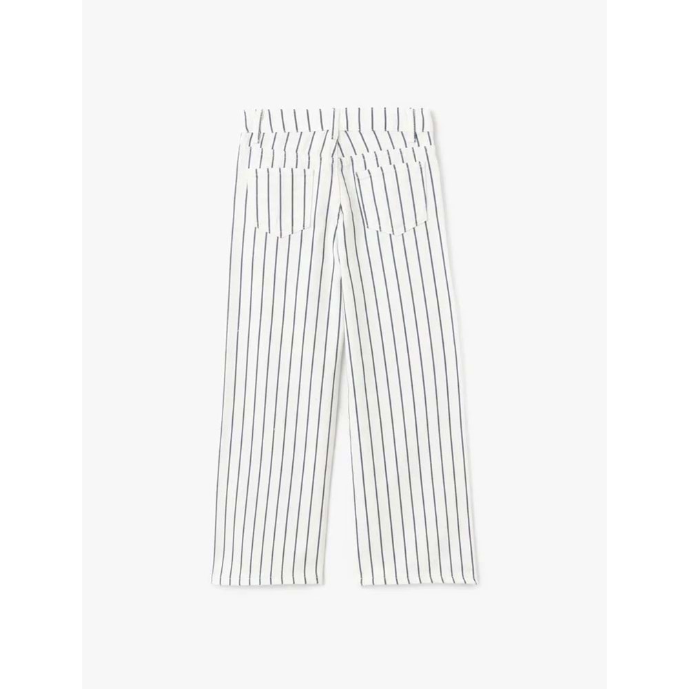 Kız Çocuk Pamuklu Çizgili Bol Paça Denim Pantolon 5SKG40068AD