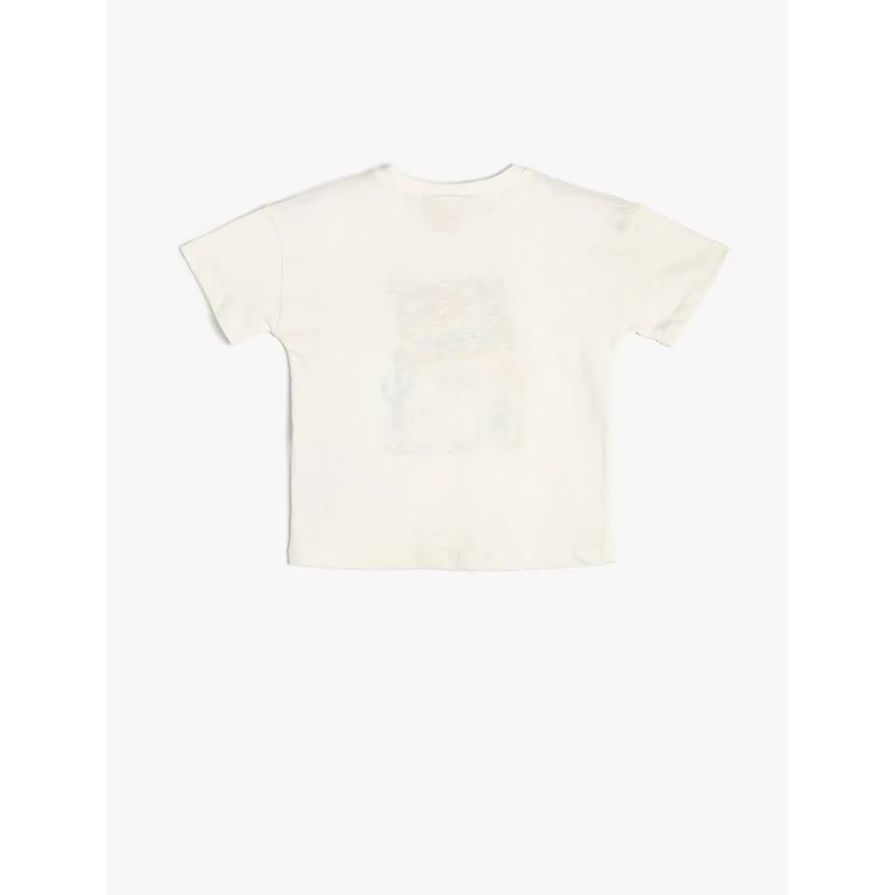 Erkek Bebek Yaz Temalı Baskı Detaylı Pamuklu Tişört 5SMB10006TK - KOTON - EKRU - 3-4 YAŞ