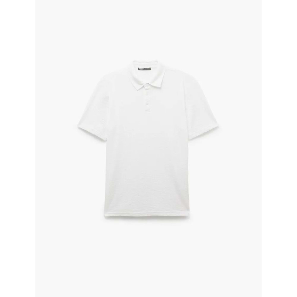 Kısa Kollu Pamuk Karışımlı Regular Fit Polo Yaka Tişört 5SAM10001MK