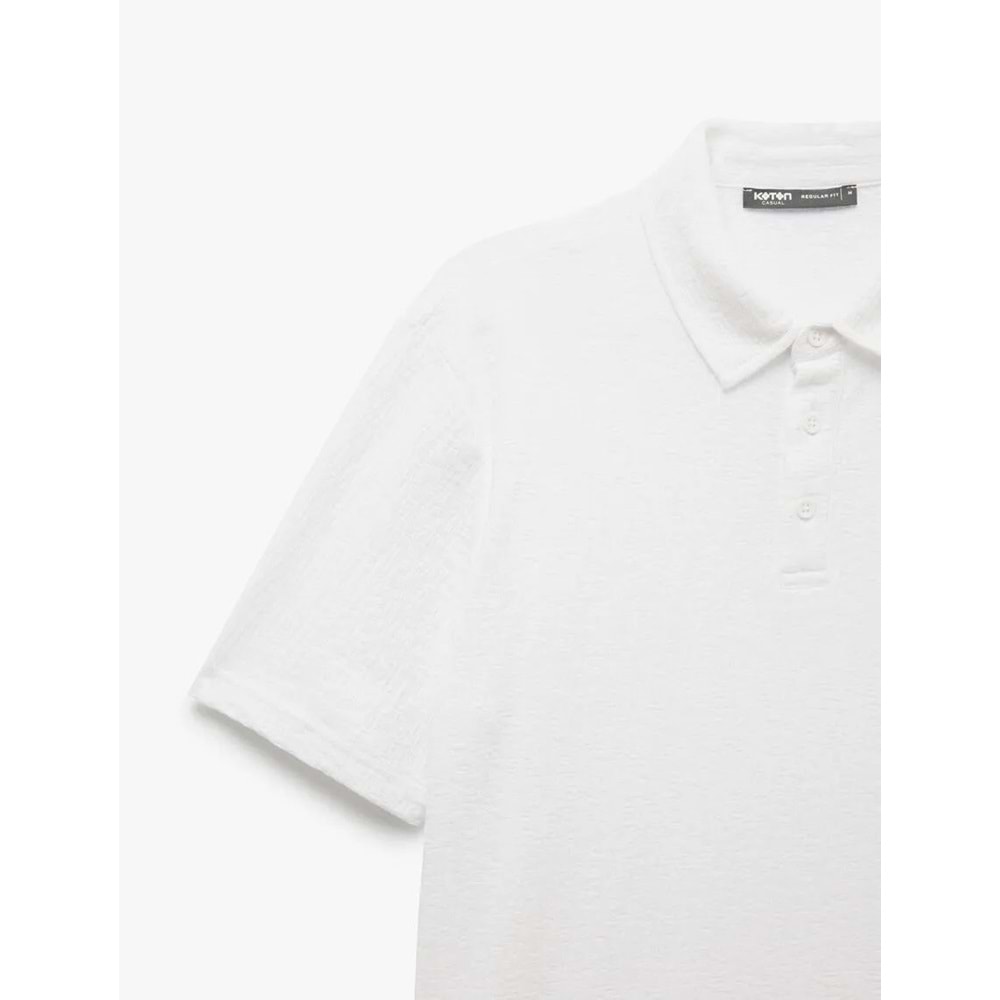 Kısa Kollu Pamuk Karışımlı Regular Fit Polo Yaka Tişört 5SAM10001MK