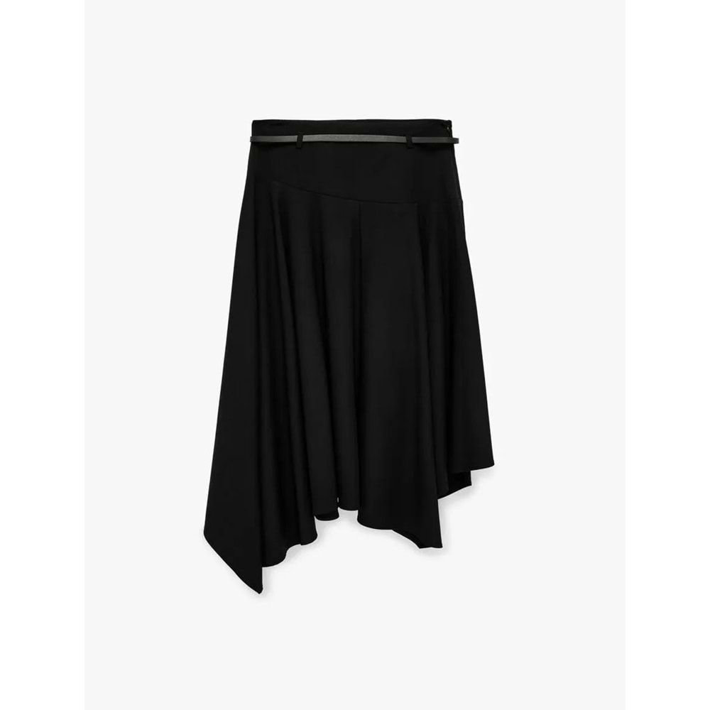 Yüksek Bel Kemer Detaylı Kloş Midi Etek 6SAK70132UW - KOTON - 36