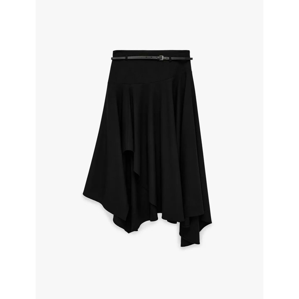 Yüksek Bel Kemer Detaylı Kloş Midi Etek 6SAK70132UW - KOTON - 36