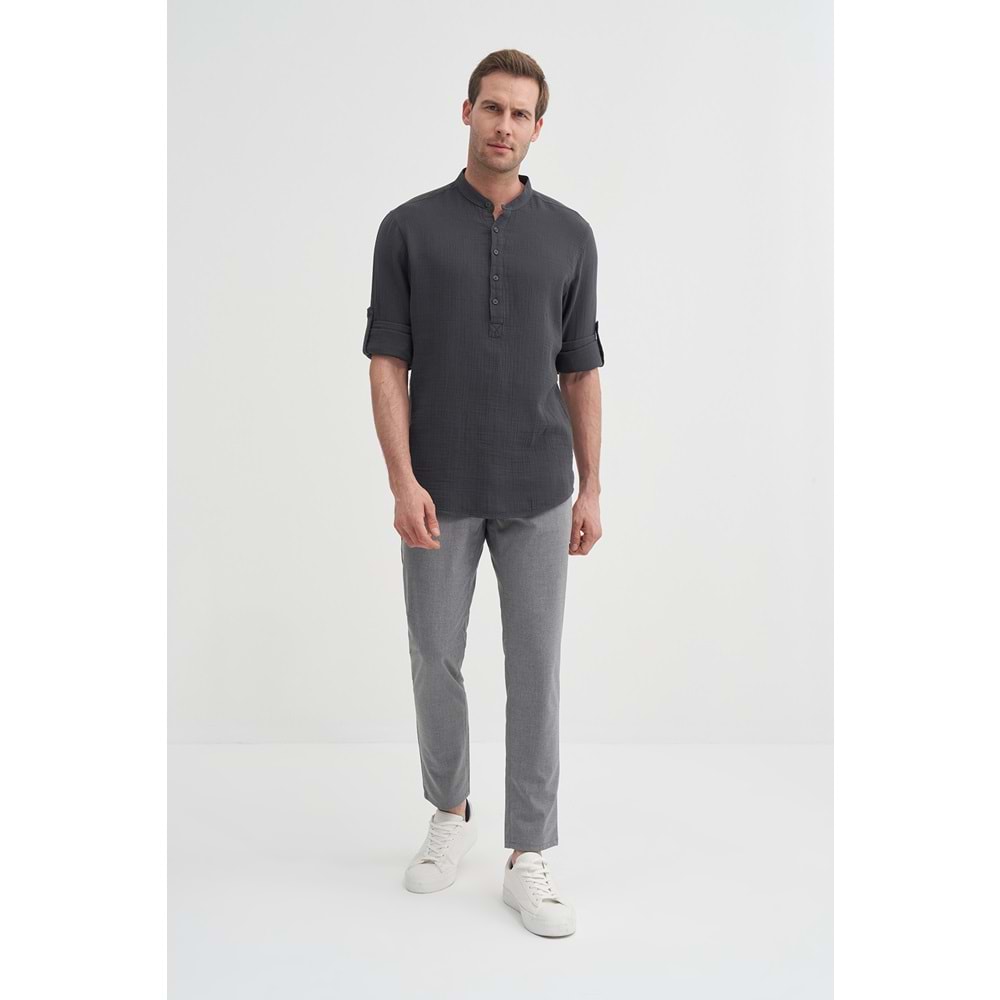 REGULAR FIT 20250U.KOL GÖMLEK CAZ 20250 - CAZADOR - ANTRASİT - XL