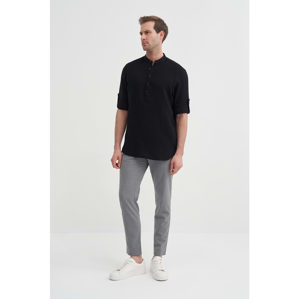 REGULAR FIT 20250U.KOL GÖMLEK CAZ 20250 - CAZADOR - SİYAH - XL