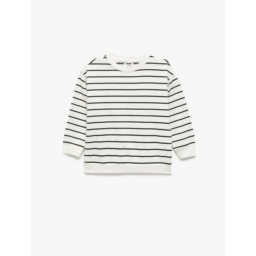 Erkek Bebek Pamuklu Şardonlu Çizgili Sweatshirt - 7WMB10021TK