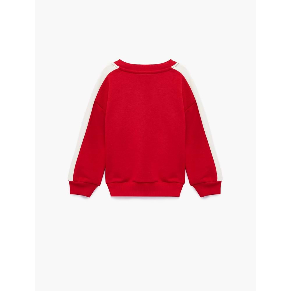 Erkek Bebek Pamuklu Uzun Kollu Bisiklet Yaka Baskılı Sweatshirt 7WMB10054TK - KOTON - KIRMIZI - 3-4 YAŞ - ST00012395-475790