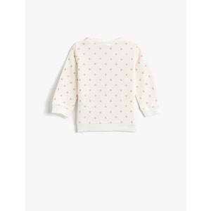 Kız Bebek Giyim Sweatshirt 3WMG10010AK Ekru Desen